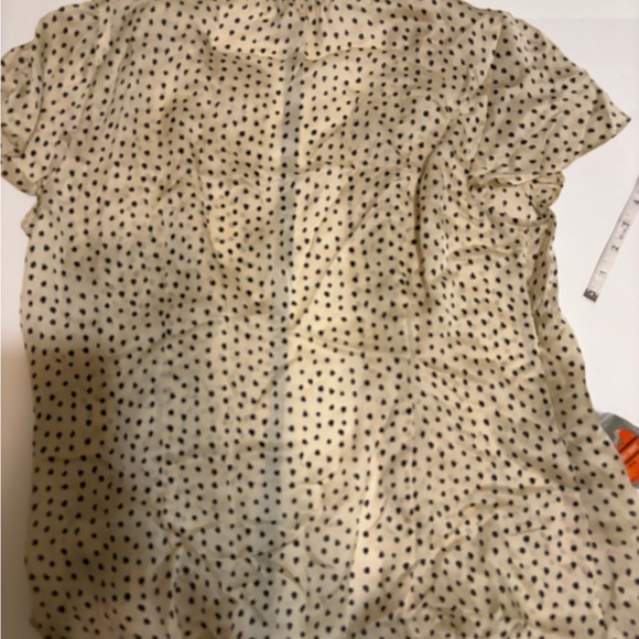 Banana Republic Silk Polka Dot Blouse Cap Sleeves - Picture 3 of 12